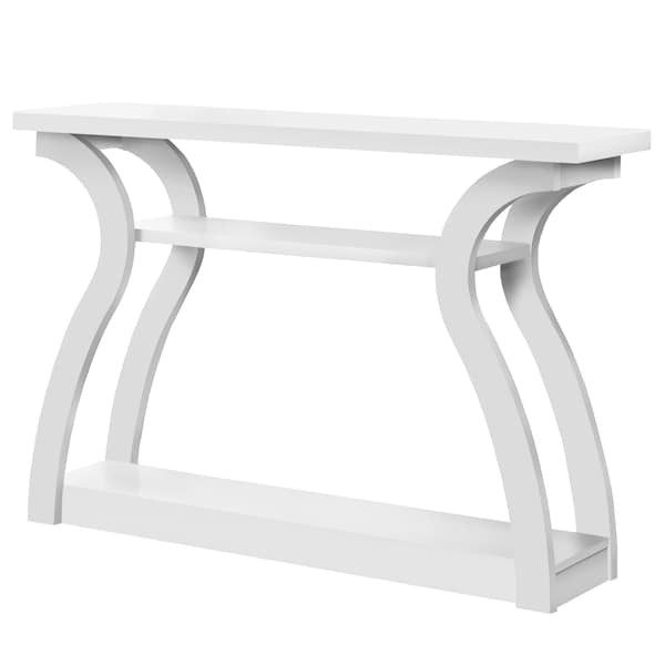 Accent Table, Console, Entryway, Narrow, Sofa, Living Room, Bedroom, Laminate, White, Contemporary